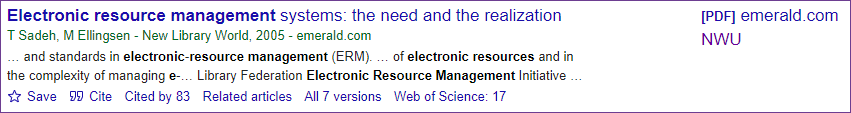 Full text articles on Google Scholar Search